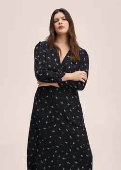 پیراهن میدی زنانه مشکی منگو