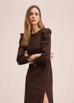 پیراهن میدی زنانه آجری منگو