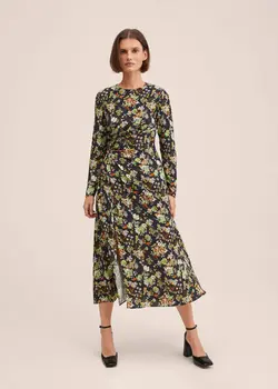 پیراهن میدی زنانه مشکی منگو