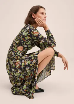 پیراهن میدی زنانه مشکی منگو