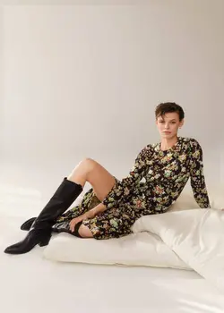 پیراهن میدی زنانه مشکی منگو