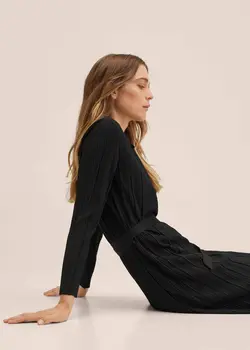 پیراهن میدی زنانه مشکی منگو