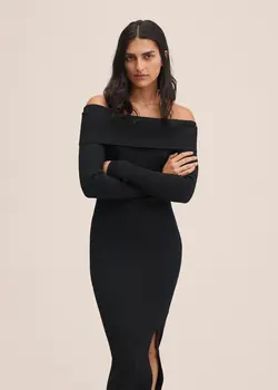 پیراهن میدی زنانه مشکی منگو