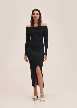 پیراهن میدی زنانه مشکی منگو