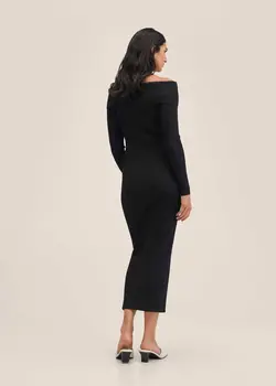 پیراهن میدی زنانه مشکی منگو