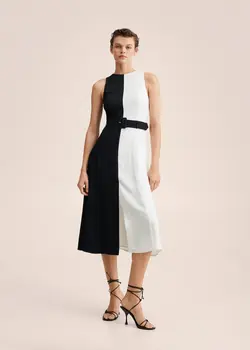 پیراهن میدی زنانه مشکی منگو