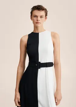 پیراهن میدی زنانه مشکی منگو