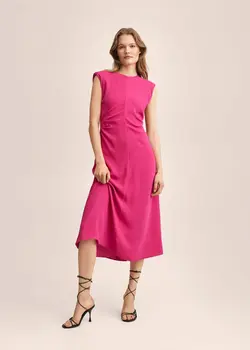 پیراهن میدی زنانه سرخابی منگو