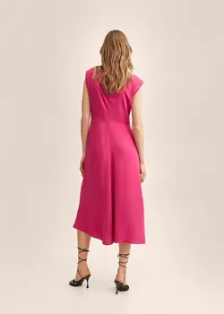 پیراهن میدی زنانه سرخابی منگو