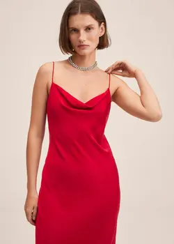 پیراهن میدی زنانه قرمز منگو