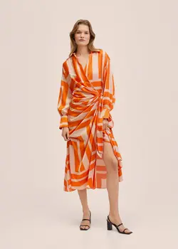 پیراهن میدی زنانه بژ منگو