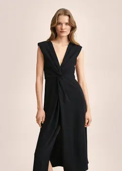 پیراهن میدی زنانه مشکی منگو