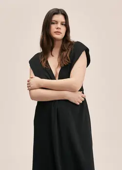 پیراهن میدی زنانه مشکی منگو