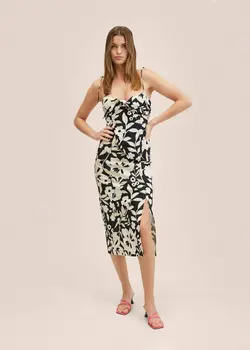 پیراهن میدی زنانه مشکی منگو