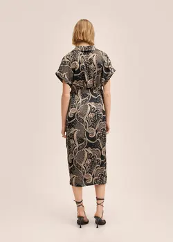 پیراهن میدی زنانه مشکی منگو