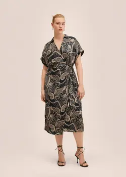 پیراهن میدی زنانه مشکی منگو