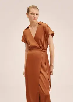 پیراهن میدی زنانه کاراملی منگو