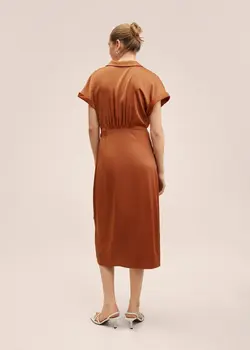 پیراهن میدی زنانه کاراملی منگو