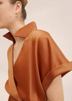 پیراهن میدی زنانه کاراملی منگو