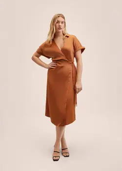 پیراهن میدی زنانه کاراملی منگو