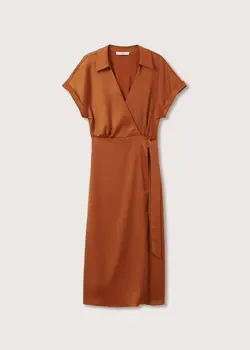 پیراهن میدی زنانه کاراملی منگو