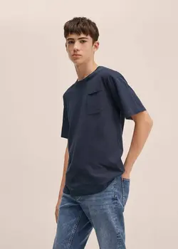 تی شرت آستین کوتاه پسرانه سرمه ای منگو