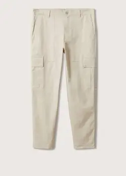 شلوار پارچه ای |کتان مردانه بژ منگو