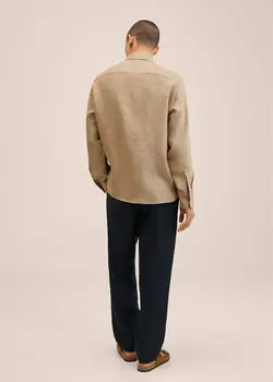 شلوار پارچه ای |کتان مردانه سرمه ای منگو