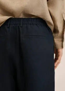 شلوار پارچه ای |کتان مردانه سرمه ای منگو