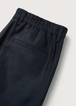 شلوار پارچه ای |کتان مردانه سرمه ای منگو