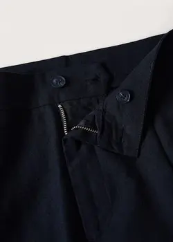 شلوار پارچه ای |کتان مردانه سرمه ای منگو