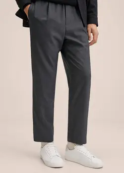 شلوار پارچه ای |کتان مردانه خاکستری منگو