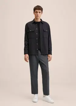 شلوار پارچه ای |کتان مردانه خاکستری منگو