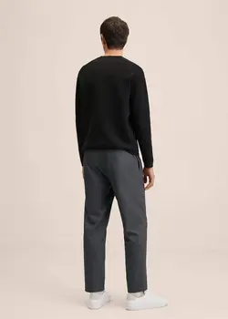 شلوار پارچه ای |کتان مردانه خاکستری منگو