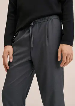 شلوار پارچه ای |کتان مردانه خاکستری منگو