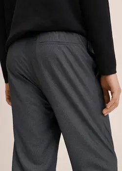 شلوار پارچه ای |کتان مردانه خاکستری منگو