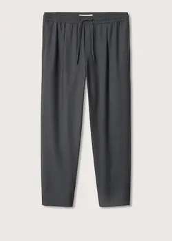 شلوار پارچه ای |کتان مردانه خاکستری منگو