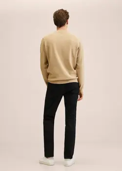 شلوار پارچه ای |کتان مردانه مشکی منگو