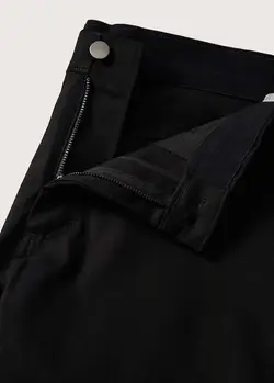 شلوار پارچه ای |کتان مردانه مشکی منگو