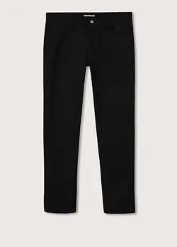 شلوار پارچه ای |کتان مردانه مشکی منگو