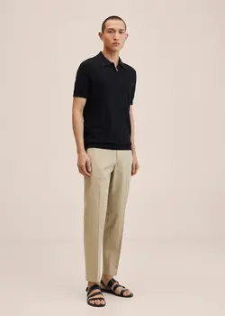 شلوار پارچه ای |کتان مردانه بژ منگو