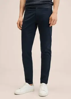 شلوار پارچه ای |کتان مردانه سرمه ای منگو