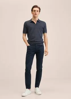 شلوار پارچه ای |کتان مردانه سرمه ای منگو