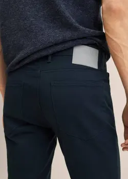 شلوار پارچه ای |کتان مردانه سرمه ای منگو