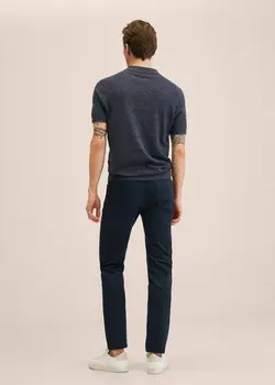 شلوار پارچه ای |کتان مردانه سرمه ای منگو