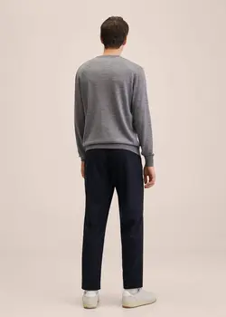 شلوار پارچه ای |کتان مردانه سرمه ای منگو