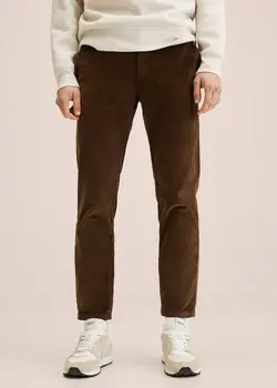 شلوار پارچه ای |کتان مردانه قهوه توتون منگو