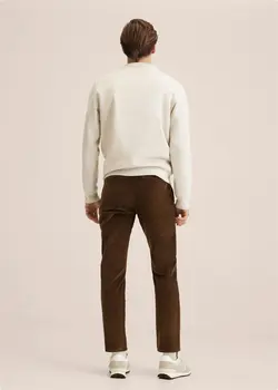 شلوار پارچه ای |کتان مردانه قهوه توتون منگو