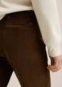 شلوار پارچه ای |کتان مردانه قهوه توتون منگو