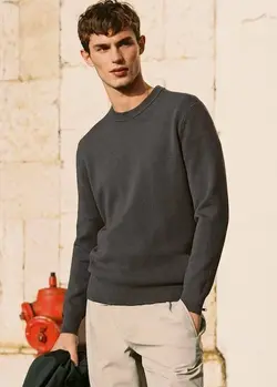 پلیور مردانه خاکستری منگو